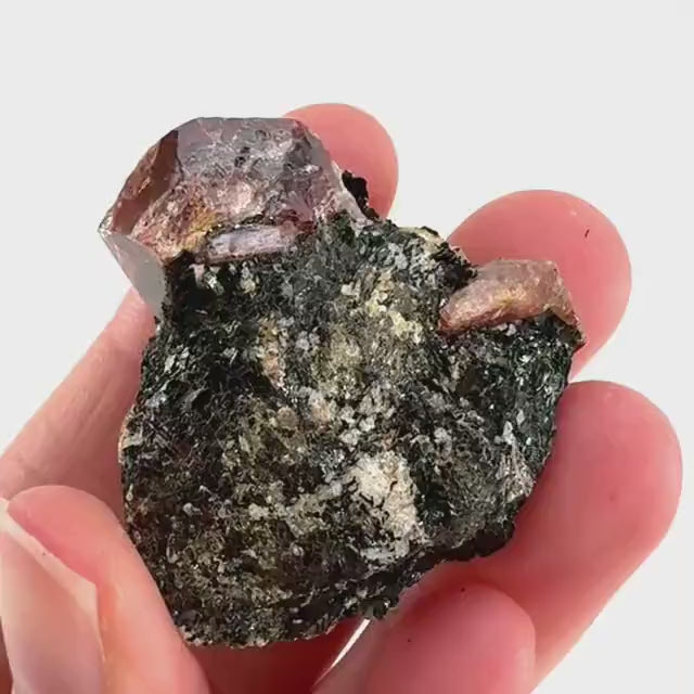 Red Zircon on Matrix (Pakistan) | natural red zircon, raw zircon, zircon crystal, mineral specimen