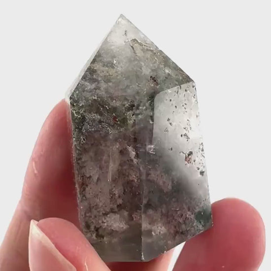 Phantom Quartz Point, Garden quartz, crystal point, lodolite quartz