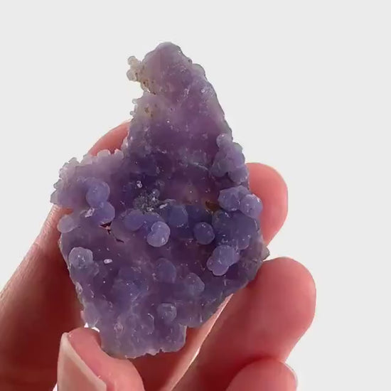 Grape Agate | botryoidal crystal cluster, purple mineral specimen from Indonesia