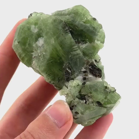 Diopside & Black Mica (Afghanistan) | chrome diopside, diopside specimen, green diopside, diopside crystal, mineral specimen, crysta