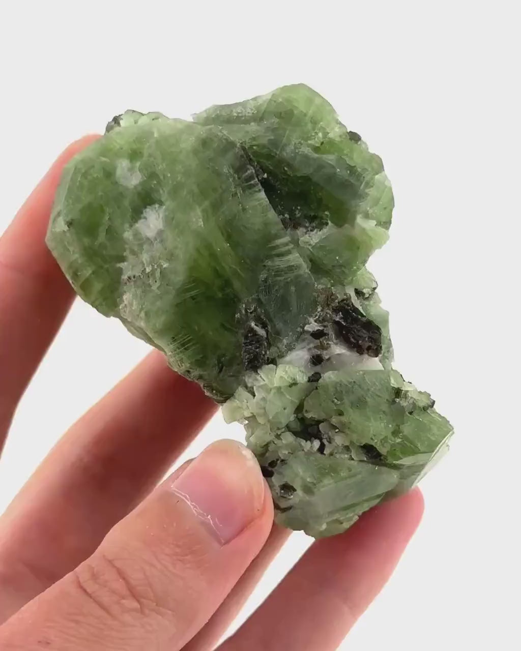 Diopside & Black Mica (Afghanistan) | chrome diopside, diopside specimen, green diopside, diopside crystal, mineral specimen, crysta