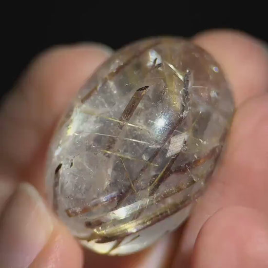 Copper Rutile Quartz Cabochon | Flashy Natural Gemstone