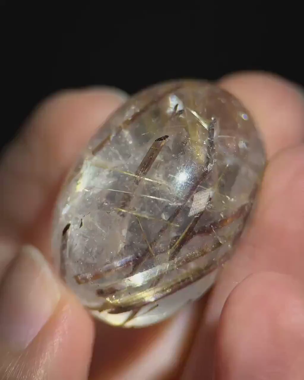 Copper Rutile Quartz Cabochon | Flashy Natural Gemstone