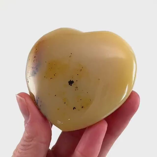 Dendritic agate heart, dendritic agate, crystal heart, dendritic agate palm stone