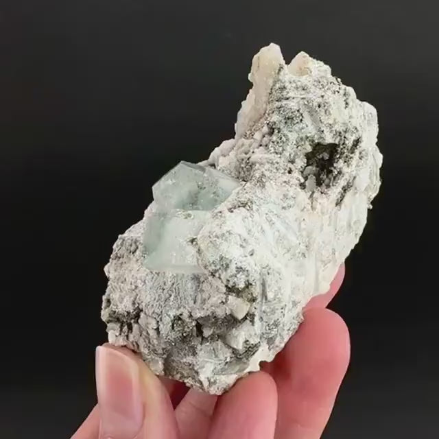 Aquamarine with Quartz & Albite | natural blue crystal, mineral specimen from Pakistan