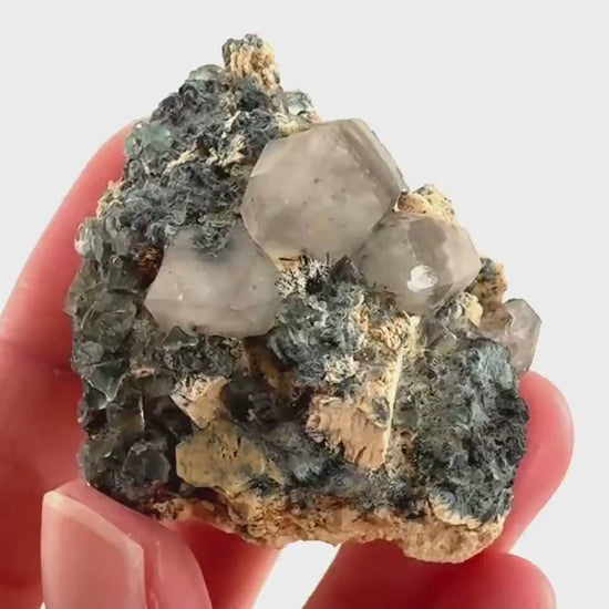 Gitter Quartz with Feldspar & Foitite | lattice crystal, mineral specimen from Namibia