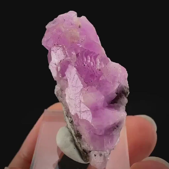 Gem Cobaltoan Calcite | translucent pink cobaltoan crystal cluster, mineral specimen