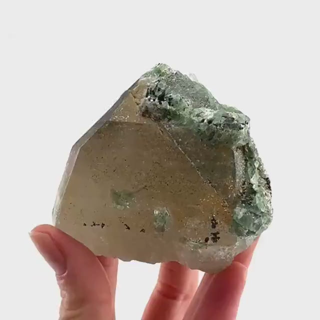 Fluorite on Smoky Quartz | natural crystal, Erongo mineral specimen