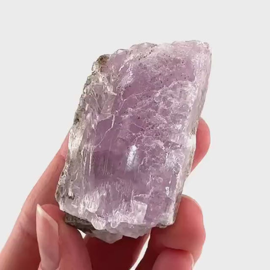 Lavender Kunzite | raw pink spodumene crystal, mineral specimen from Pakistan