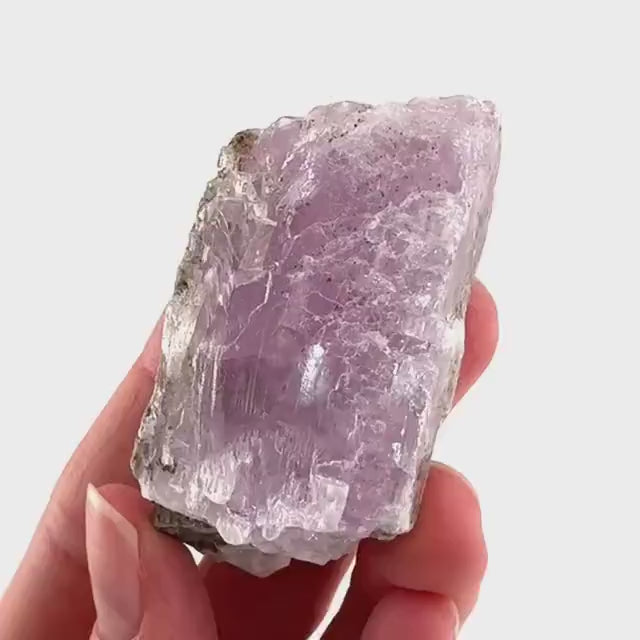 Lavender Kunzite | raw pink spodumene crystal, mineral specimen from Pakistan