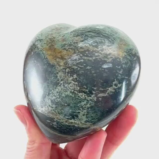 Kambaba Jasper Heart, crystal heart, heart shaped crystal, kambaba palm stone, Kambaba Jasper Palmstone
