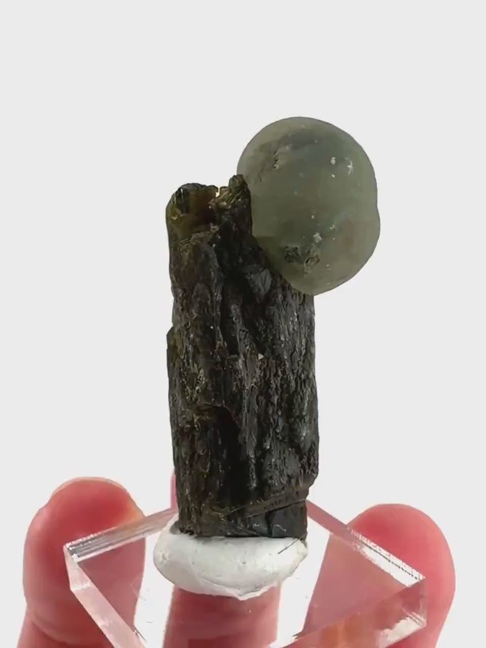 Prehnite with Epidote | Botryoidal green crystal, mineral specimen from Mali