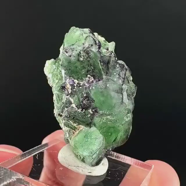 Fluorite w/ Schorl, & Muscovite | Lollipop Pocket, green crystal cluster, mineral specimen from Namibia