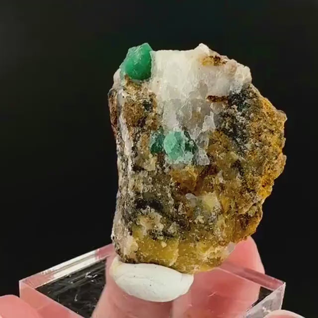 Emerald on Matrix | natural green crystal cluster, raw mineral specimen (Pakistan)