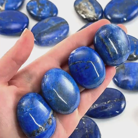 Lapis Lazuli Palm Stone | Polished Blue Crystal Worry Stone (Third Eye Chakra)