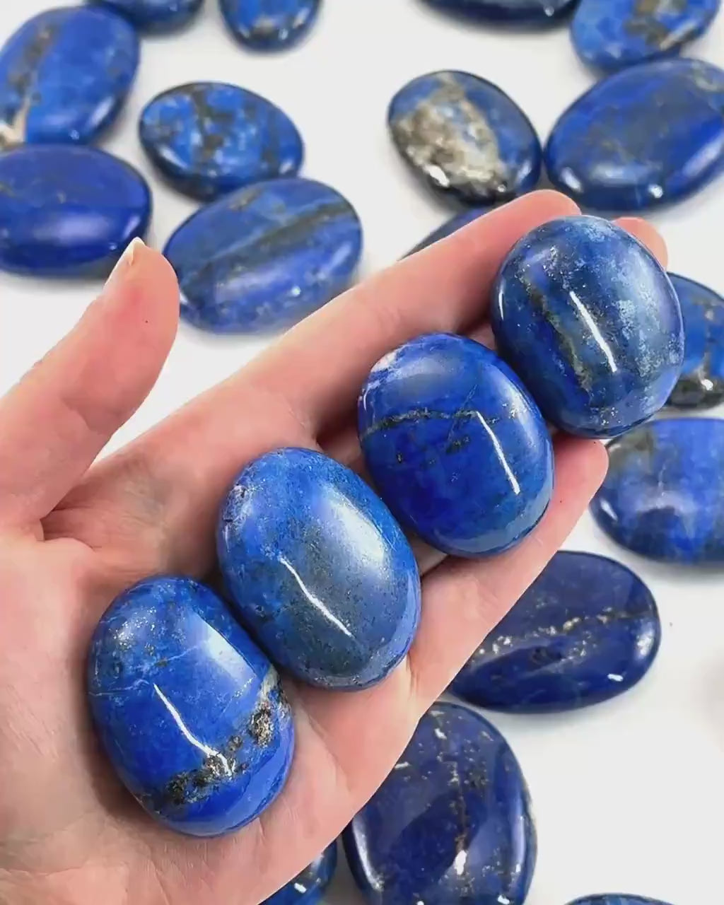 Lapis Lazuli Palm Stone | Polished Blue Crystal Worry Stone (Third Eye Chakra)