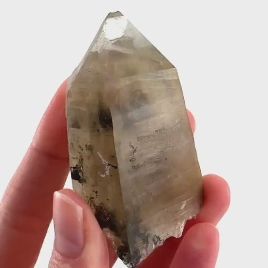 Black Tourmaline in Smoky Quartz | schorl crystal cluster, mineral specimen from Namibia