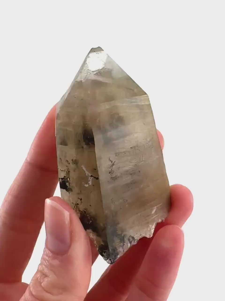 Black Tourmaline in Smoky Quartz | schorl crystal cluster, mineral specimen from Namibia