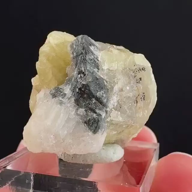 Rare! Londonite on Matrix | natural crystal cluster, raw yellow mineral (Madagascar)