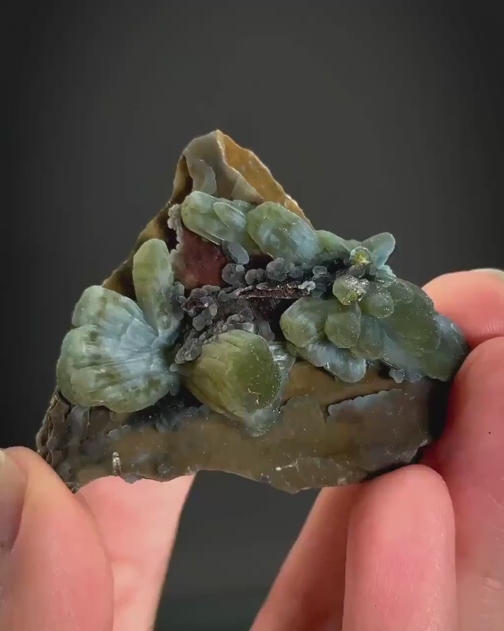 Plumbogummite | blue pyromorphite pseudomorph crystal, rare mineral specimen