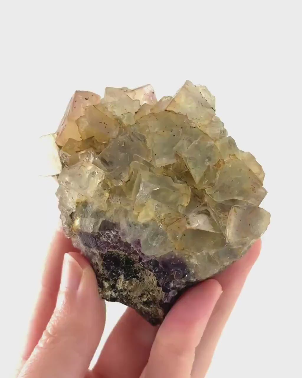 Okorusu Fluorite | yellow & purple crystal cluster, mineral specimen from Namibia