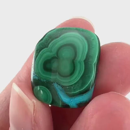 Malachite Chrysocolla Cabochon | Green and Blue Malacolla Gemstone