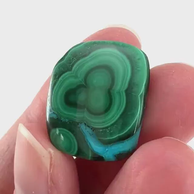 Malachite Chrysocolla Cabochon | Green and Blue Malacolla Gemstone