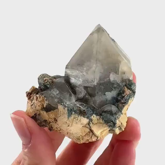 Gitter Quartz with Feldspar & Foitite | lattice crystal, mineral specimen from Namibia