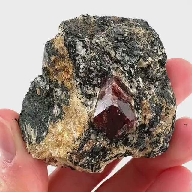 Red Zircon on Matrix (Pakistan) | natural red zircon, raw zircon, zircon crystal, mineral specimen