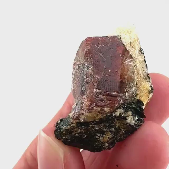 Red Zircon on Matrix (Pakistan) | natural red zircon, raw zircon, zircon crystal, mineral specimen