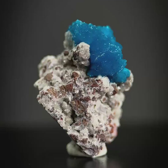 Deep Blue Cavansite on Matrix | crystal cluster, mineral specimen