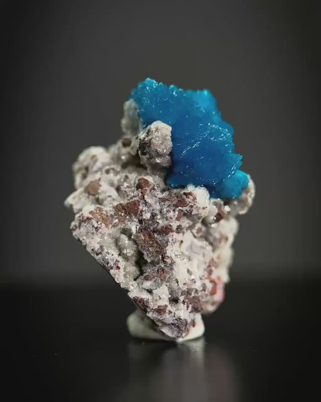 Deep Blue Cavansite on Matrix | crystal cluster, mineral specimen