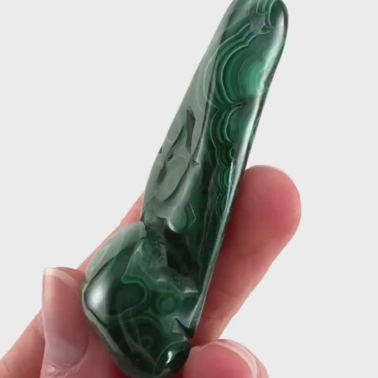 Polished Malachite (DR Congo) | natural malachite, malachite freeform, malachite, mineral specimen