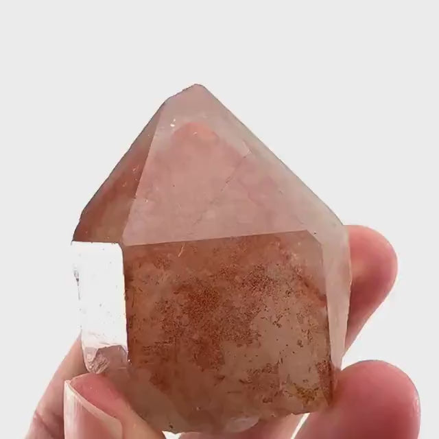 Red Hematite Quartz (Zimbabwe) | fire quartz crystal, red phantom quartz, mineral specimen