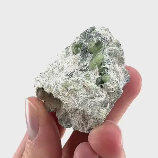 Demantoid Garnet on Matrix | raw green garnet crystal, mineral specimen (Pakistan)