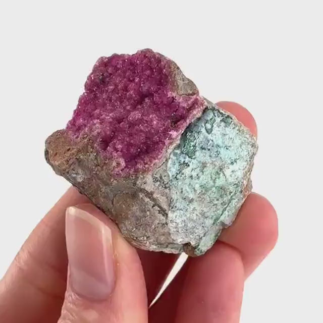 Cobaltoan Calcite | natural pink crystal cluster, mineral specimen