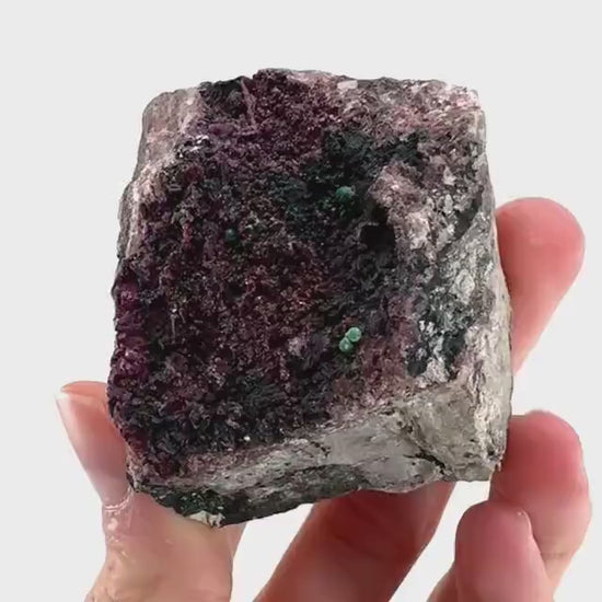 Cobaltoan Calcite w/ Malachite & Heterogenite (DR Congo) | cobalto calcite crystal, malachite crystal, mineral specimen