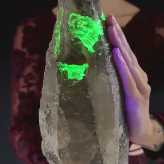 HUGE Smoky Quartz with Hyalite Opal | Crystal Point from Namibia