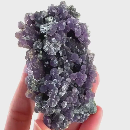 Purple Grape Agate | botryoidal crystal cluster, mineral specimen from Indonesia