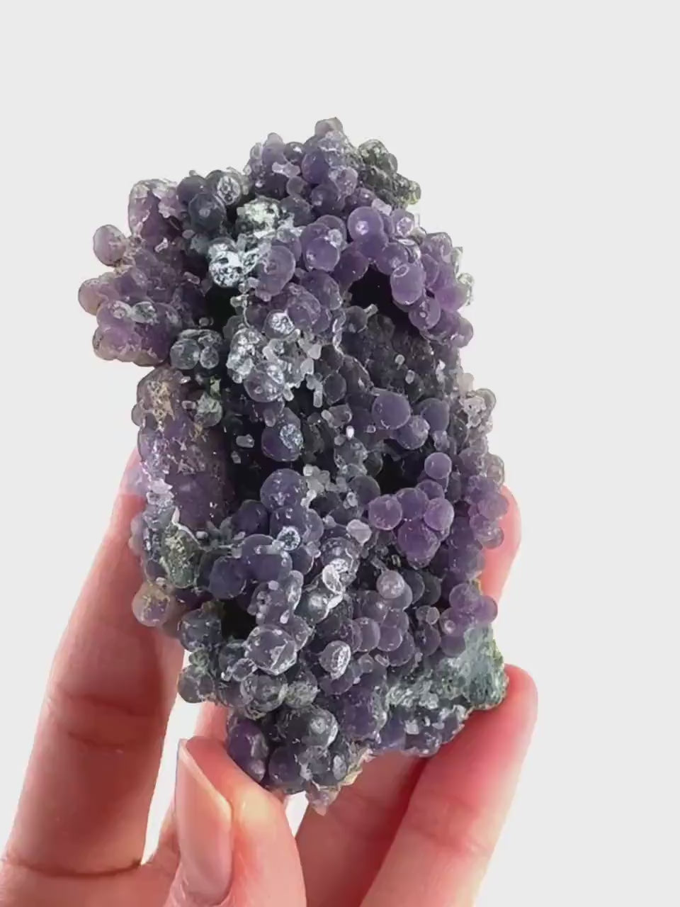 Purple Grape Agate | botryoidal crystal cluster, mineral specimen from Indonesia