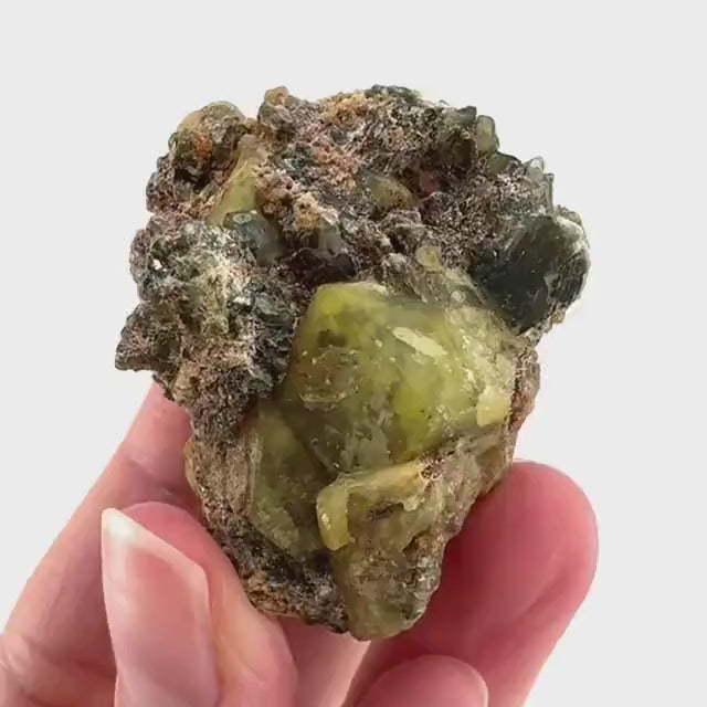 Andradite-Grossular Garnet | natural green crystal, raw mineral specimen from Mali