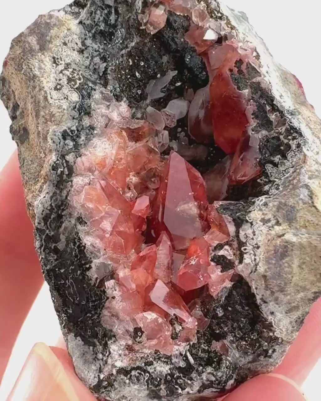 Rhodochrosite on Matrix (Peru) | rhodochrosite crystal, rare crystals, mineral specimen, rare minerals, natural rhodochrosite