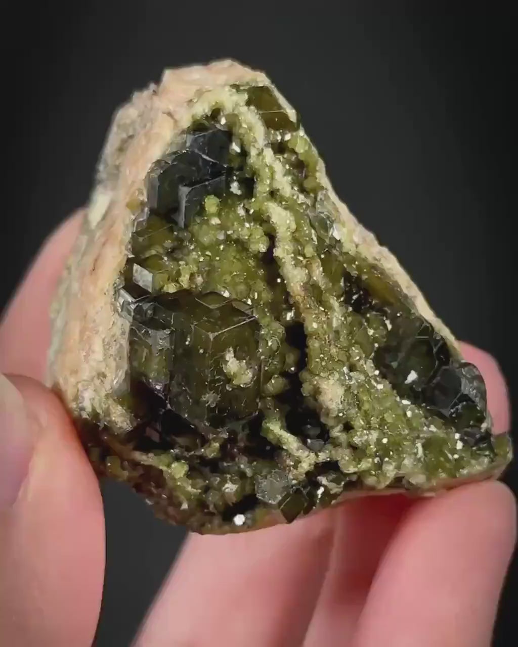 Andradite Garnet var. Demantoid (Namibia) | green demantoid garnet crystal, rare mineral specimen