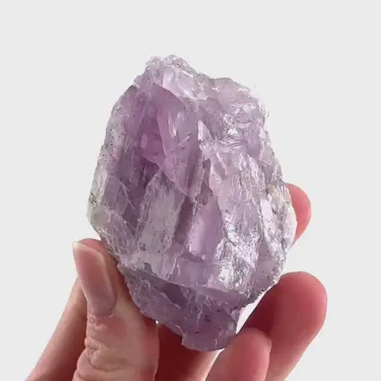 Lavender Kunzite | raw pink spodumene crystal, mineral specimen from Pakistan
