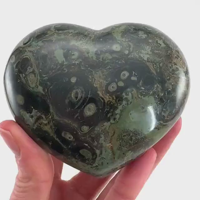 Kambaba Jasper Heart, crystal heart, heart shaped crystal, kambaba palm stone, Kambaba Jasper Palmstone