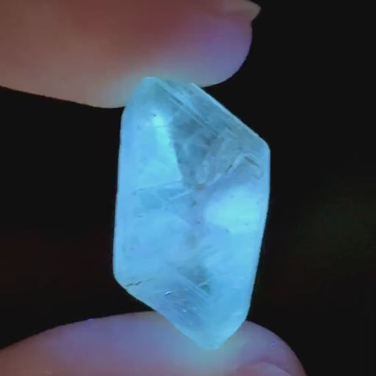 Hourglass Selenite | Phosphorescent UV Reactive Gypsum Crystal from Canada