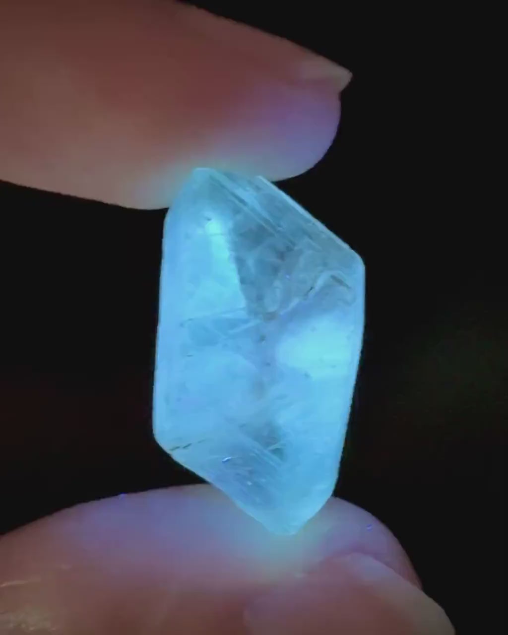 Hourglass Selenite | Phosphorescent UV Reactive Gypsum Crystal from Canada