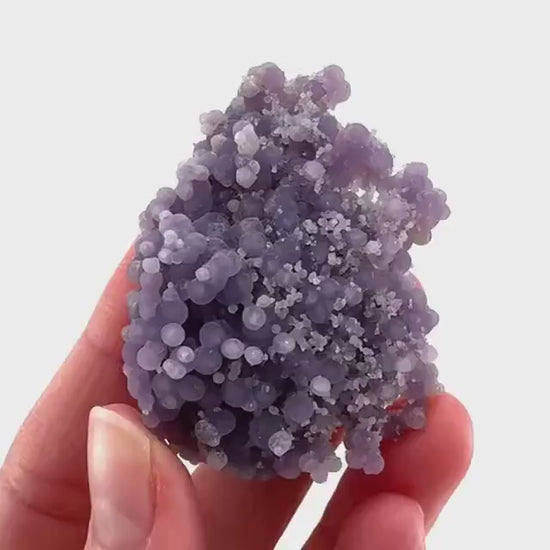 Grape Agate | botryoidal crystal cluster, purple mineral specimen from Indonesia