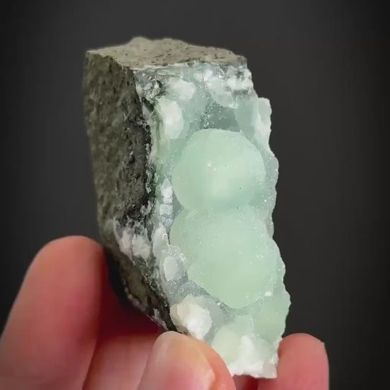Prehnite w/ Apophyllite (Conneticut, USA) | Green Crystal, Rare Mineral Specimen