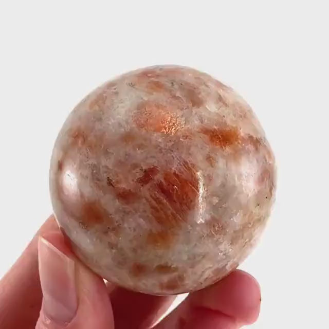Orange Sunstone Sphere | Polished Flashy Crystal Ball